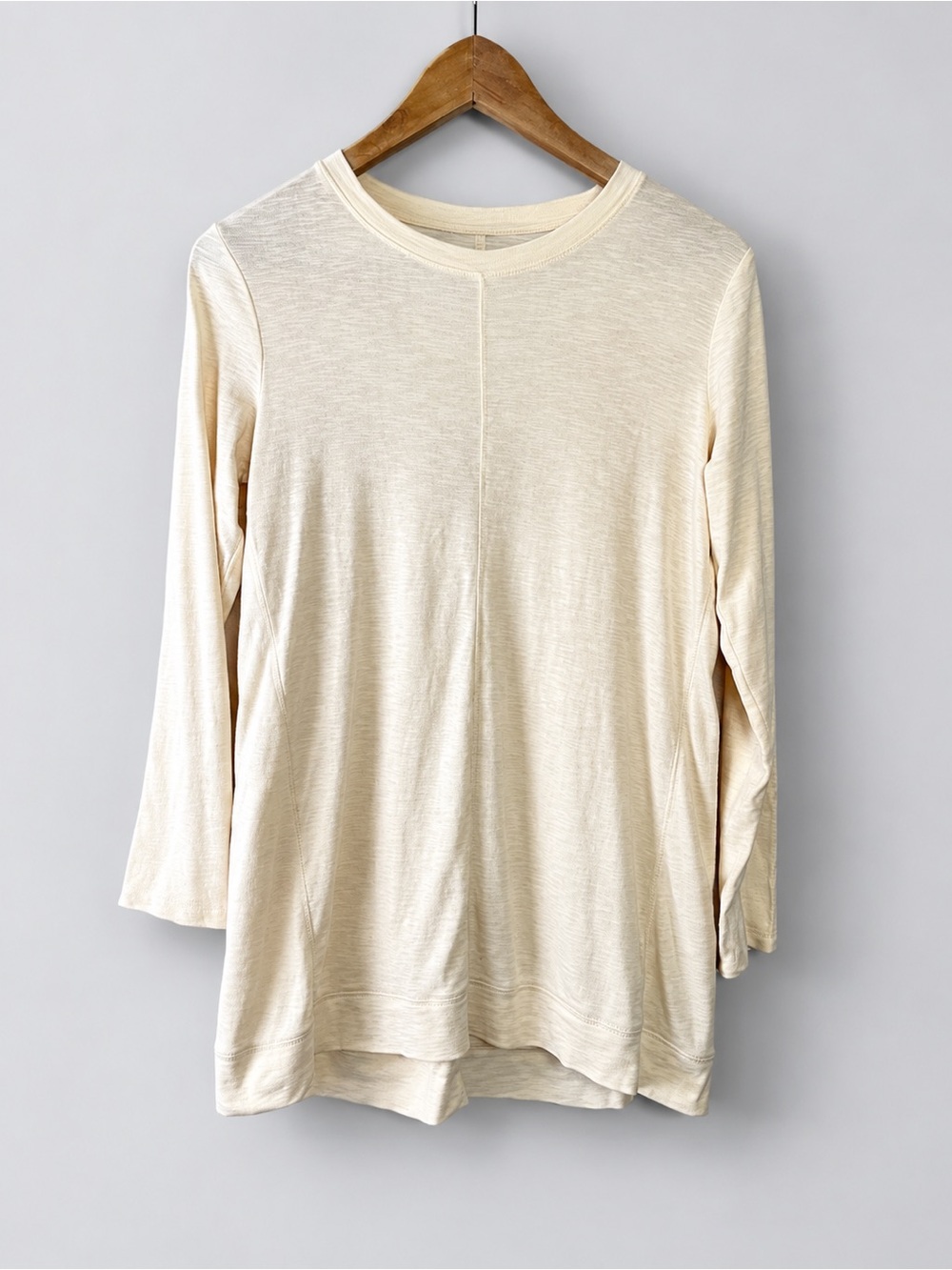 J.Jill "Ellipitical" 100% Pima Cotton Slub Knit Tunic Butter Yellow Shirt Small